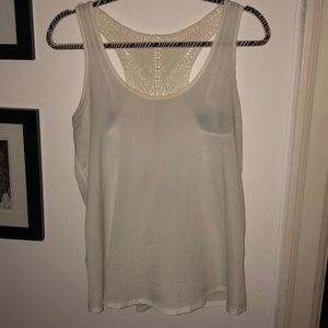 White rayon racer back tank top
